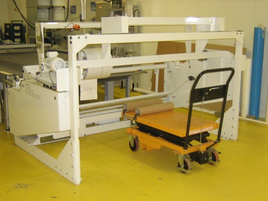 3 axle unrolling machine for technical fabrics