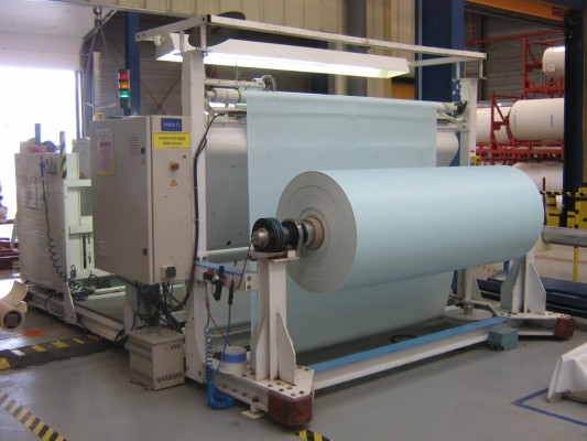 Inspection machine for technical textile